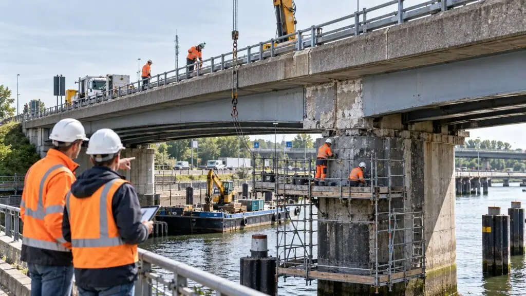 Duurzame infrastructuur doelen toegepast door renovatie en levensduurverlenging van een bestaande brug