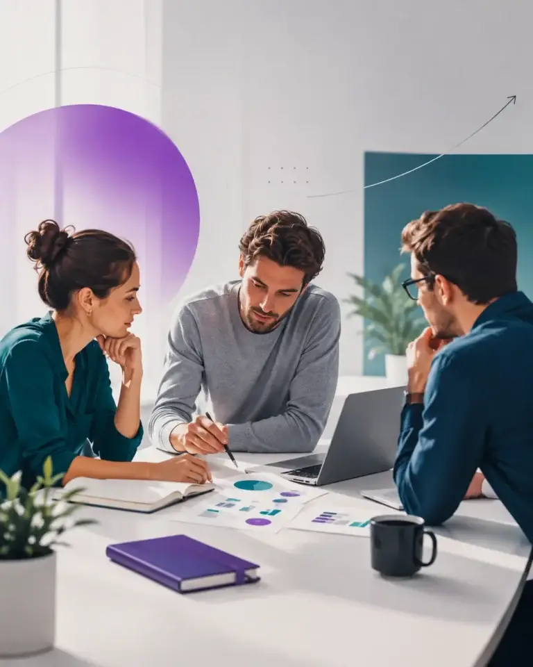 Professionals bespreken ideeën en plannen voor ondernemerschap, ontwikkeling en zakelijke groei.